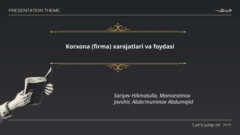 Korxona (firma) xarajatlari va foydasi
