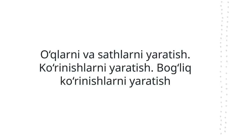 O‘qlar vasathlarni yaratish