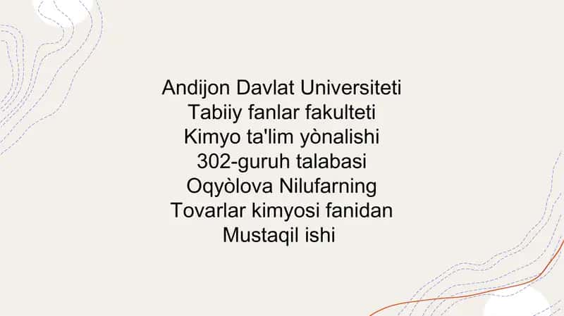 Maishiy kimyo tovarlari TIFTN asosida tasniflanadi