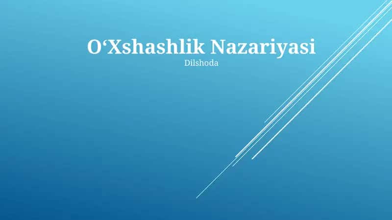 OʻXshashlik Nazariyasi