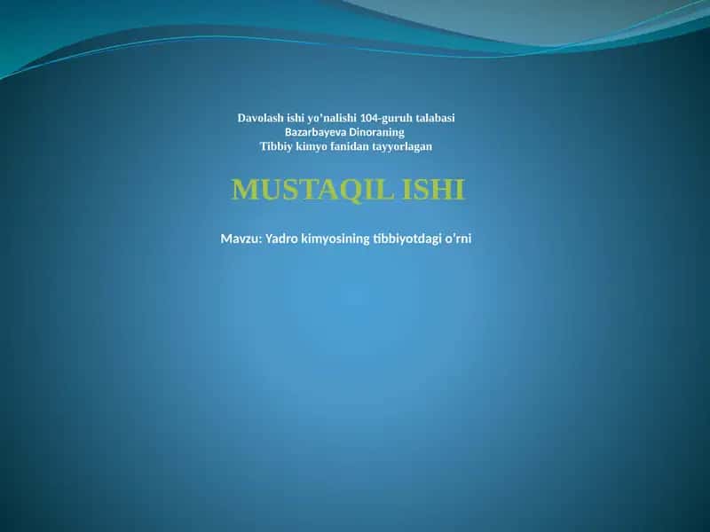 Yadrokimyosi Tibbiy