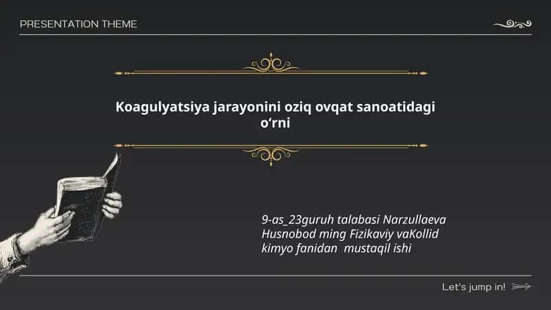 Koagulyatsiya jarayonini oziq ovqat sanoatidagi oʻrni