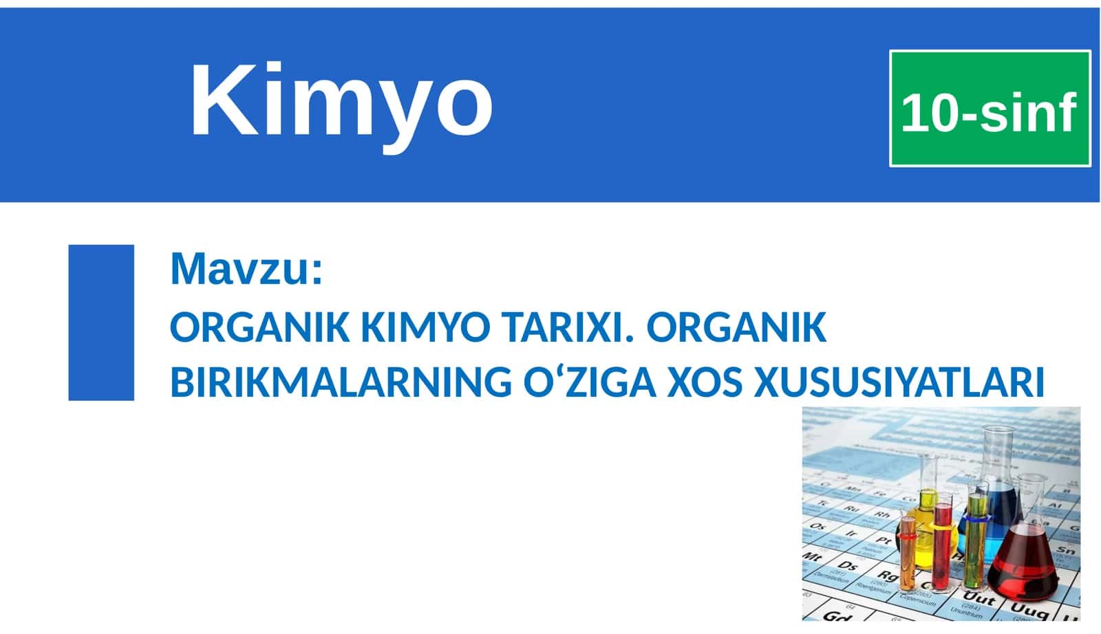 ORGANIK KIMYO TARIXI