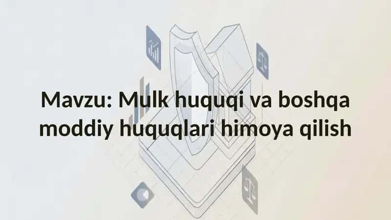 Mulk huquqi va boshqa moddiy huquqlari himoya qilish