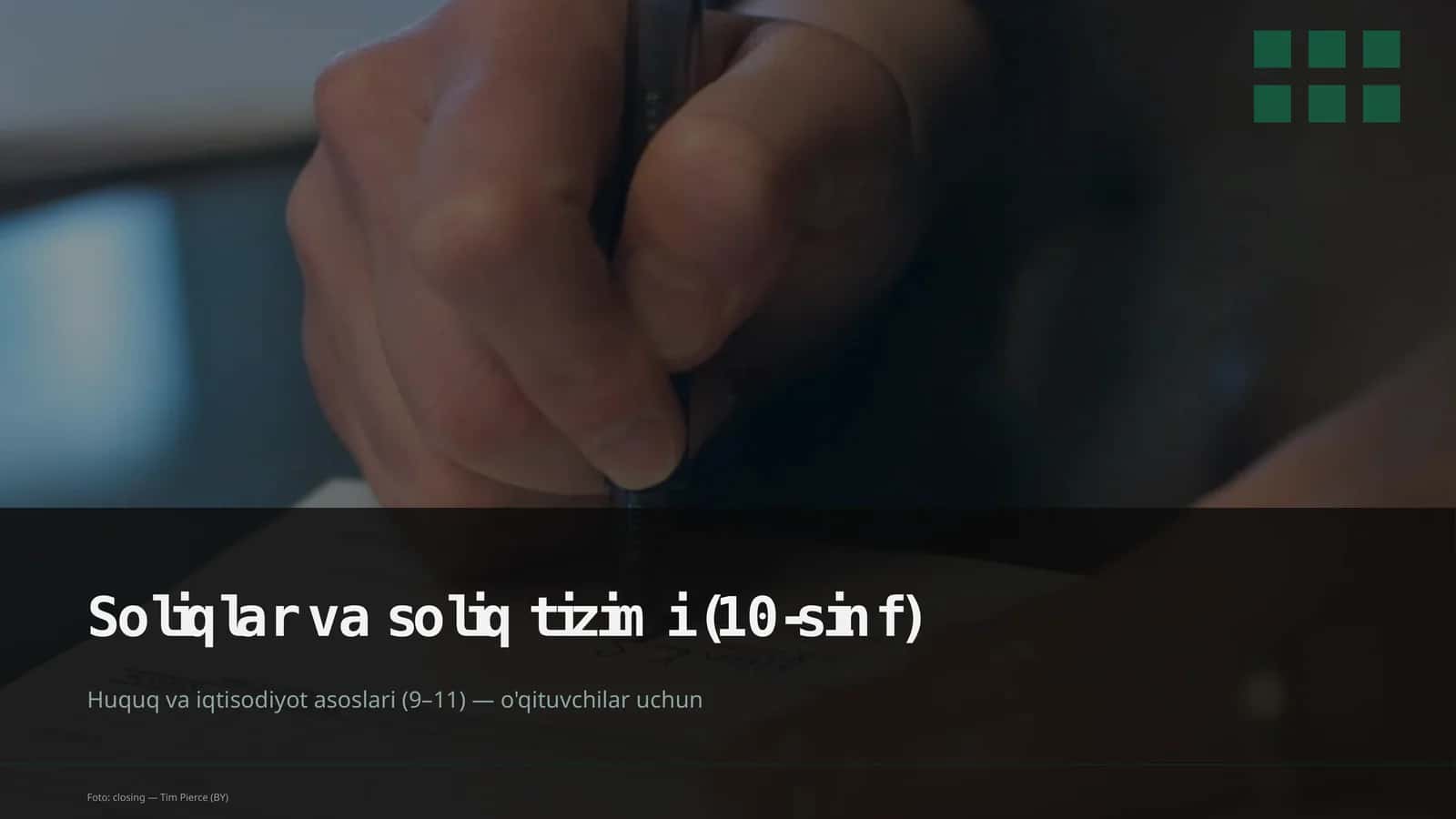 Soliqlar va soliq tizimi (10-sinf)