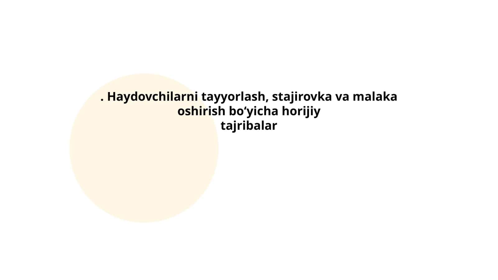 Haydovchilarni tayyorlash