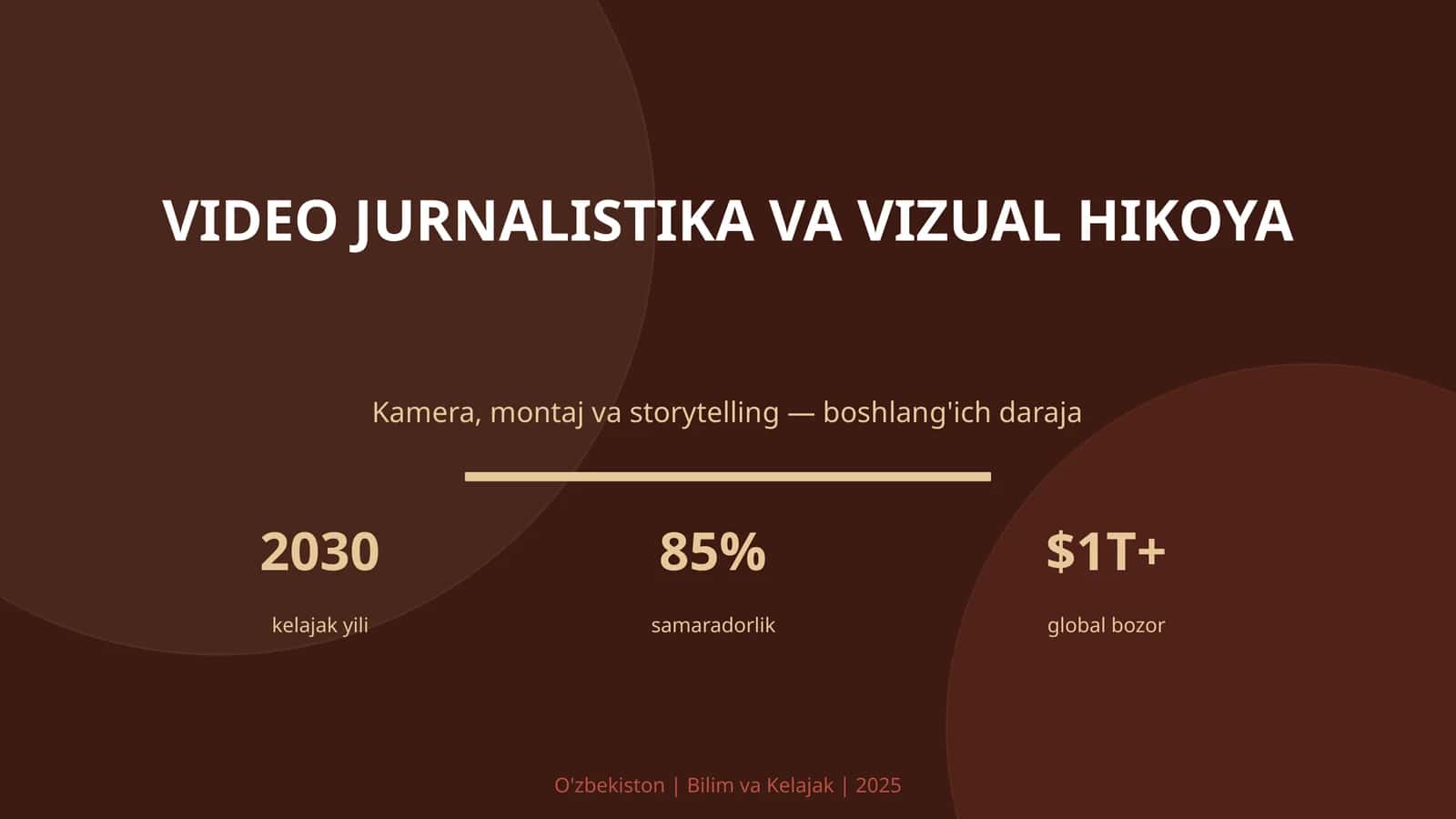 VIDEO JURNALISTIKA VA VIZUAL HIKOYA