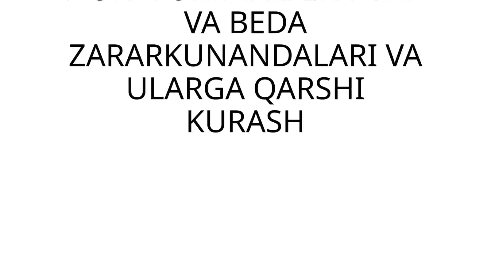 Don-dukkakli ekinlar va beda zararkunandalari va ularga qarshi kurash