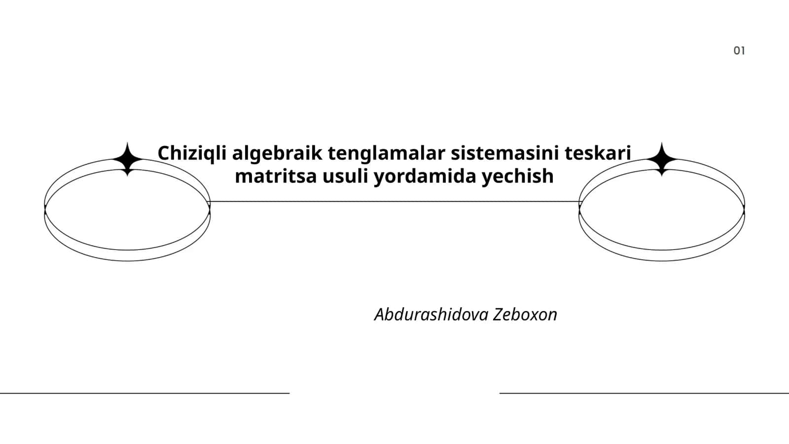 Chiziqli algebraik tenglamalar sistemasini teskari matritsa usuli yordamida yechish