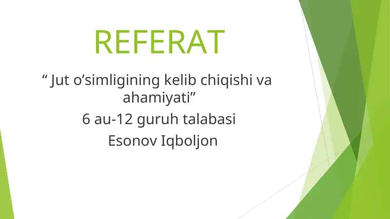 Jut o’simligining kelib chiqishi va ahamiyati