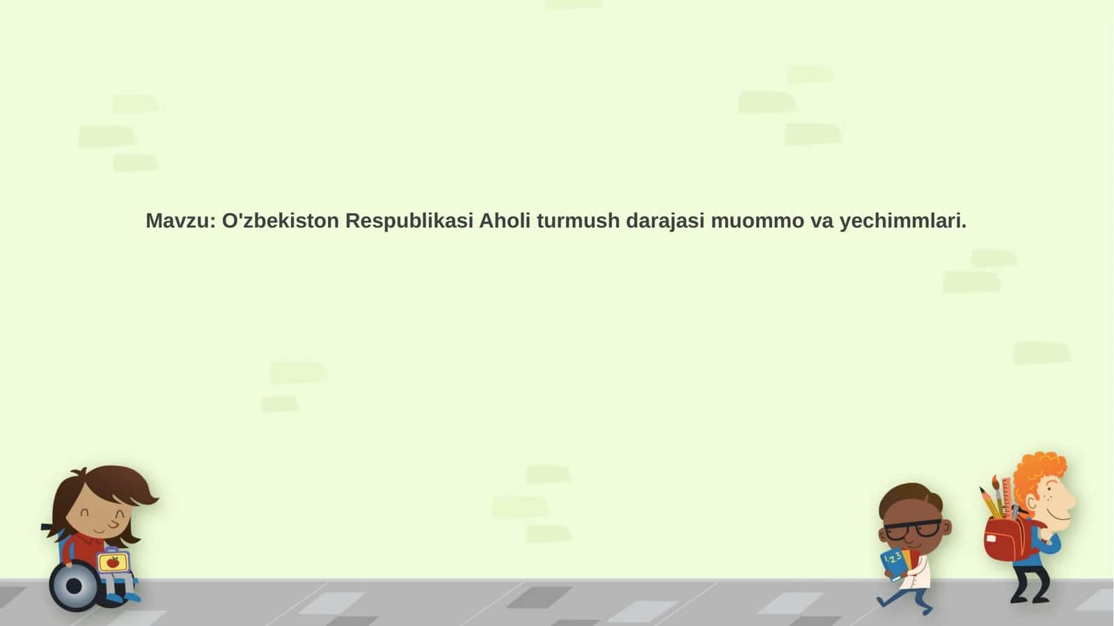 O'zbekiston Respublikasi Aholi Turmush Darajasi Muammolari