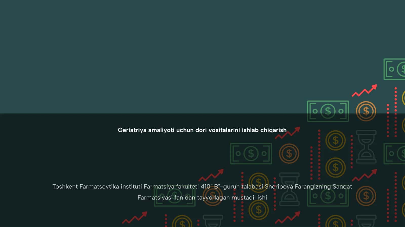 Geriatriya dori vositalarini ishlab chiqarish
