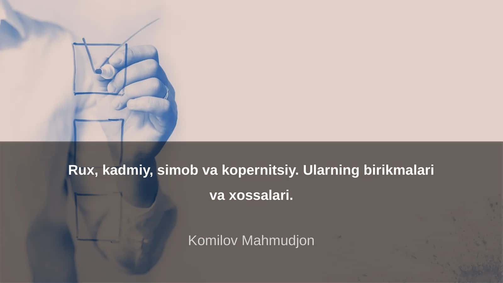 Rux, kadmiy, simob va kopernitsiy. Ularning birikmalari va xossalari