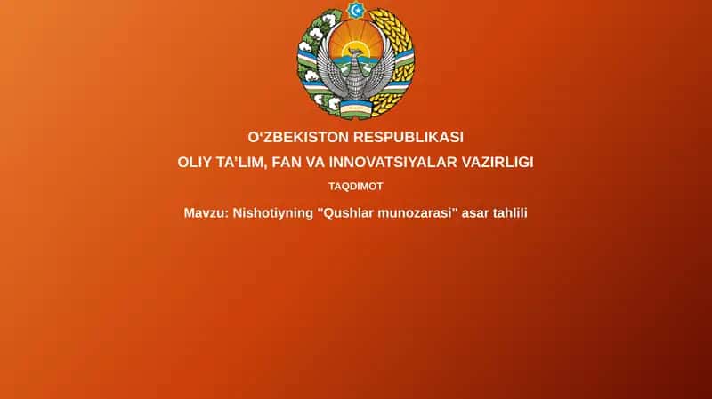 Nishotiyning"Qushlarmunozarasi"asartahlili