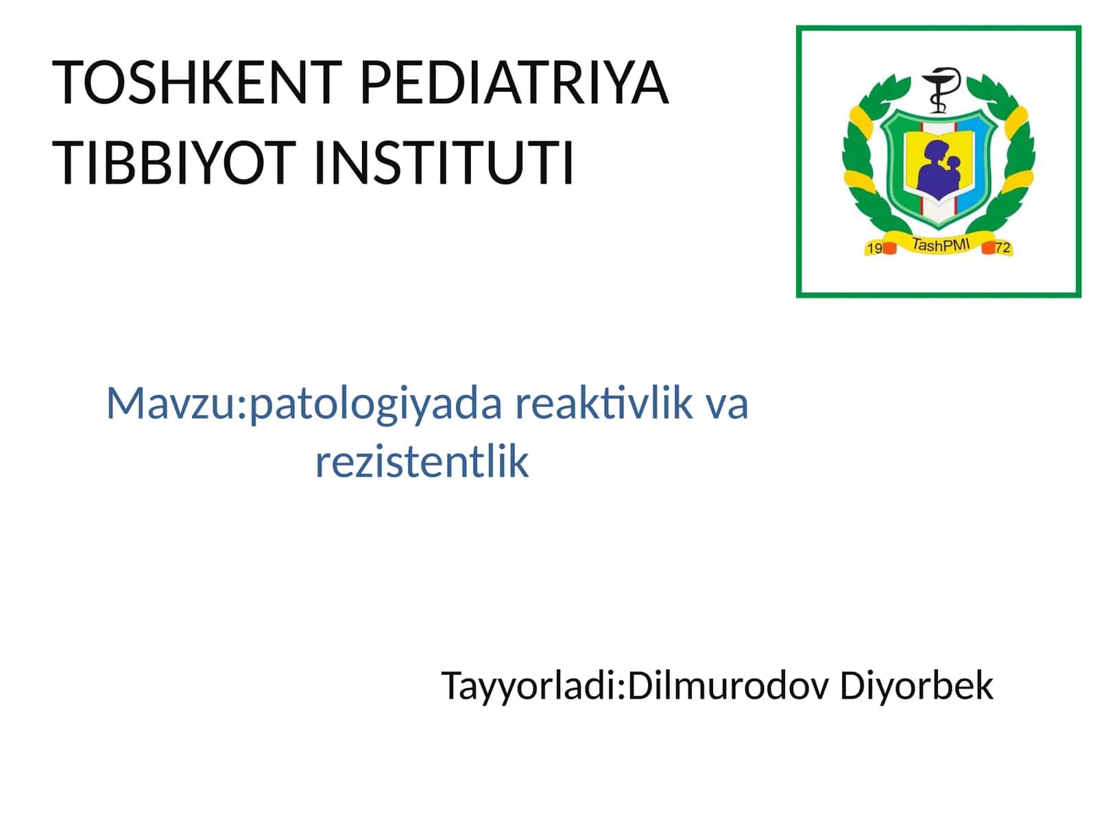 Reaktivlik va Rezistentlik