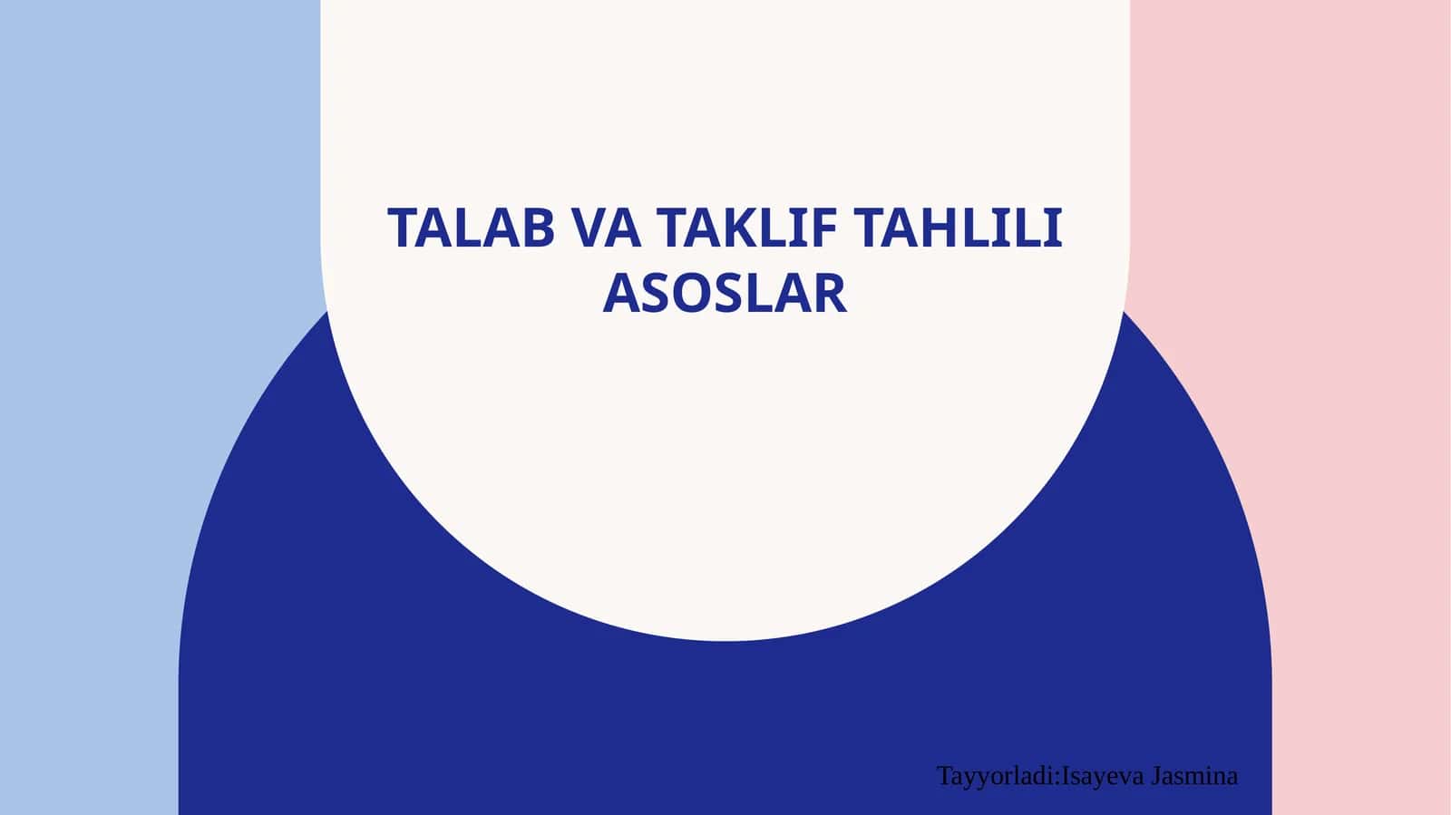 Talab va taklif tahlili asoslar