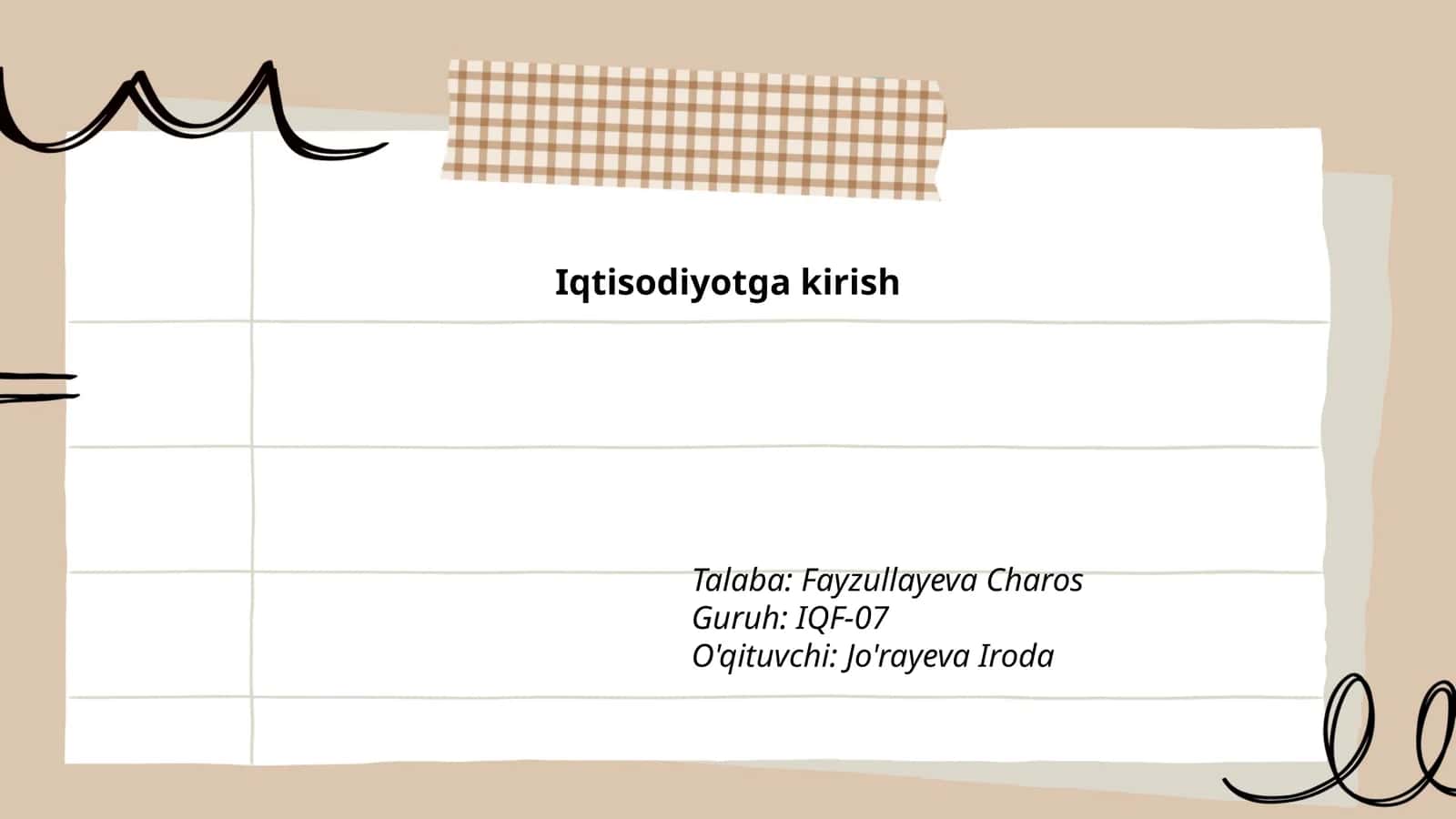 Iqtisodiyotga kirish
