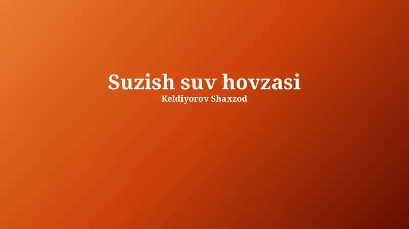 Suzish suv hovzasi