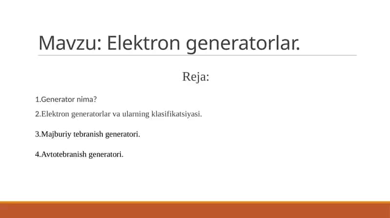 Elektrongeneratorlar
