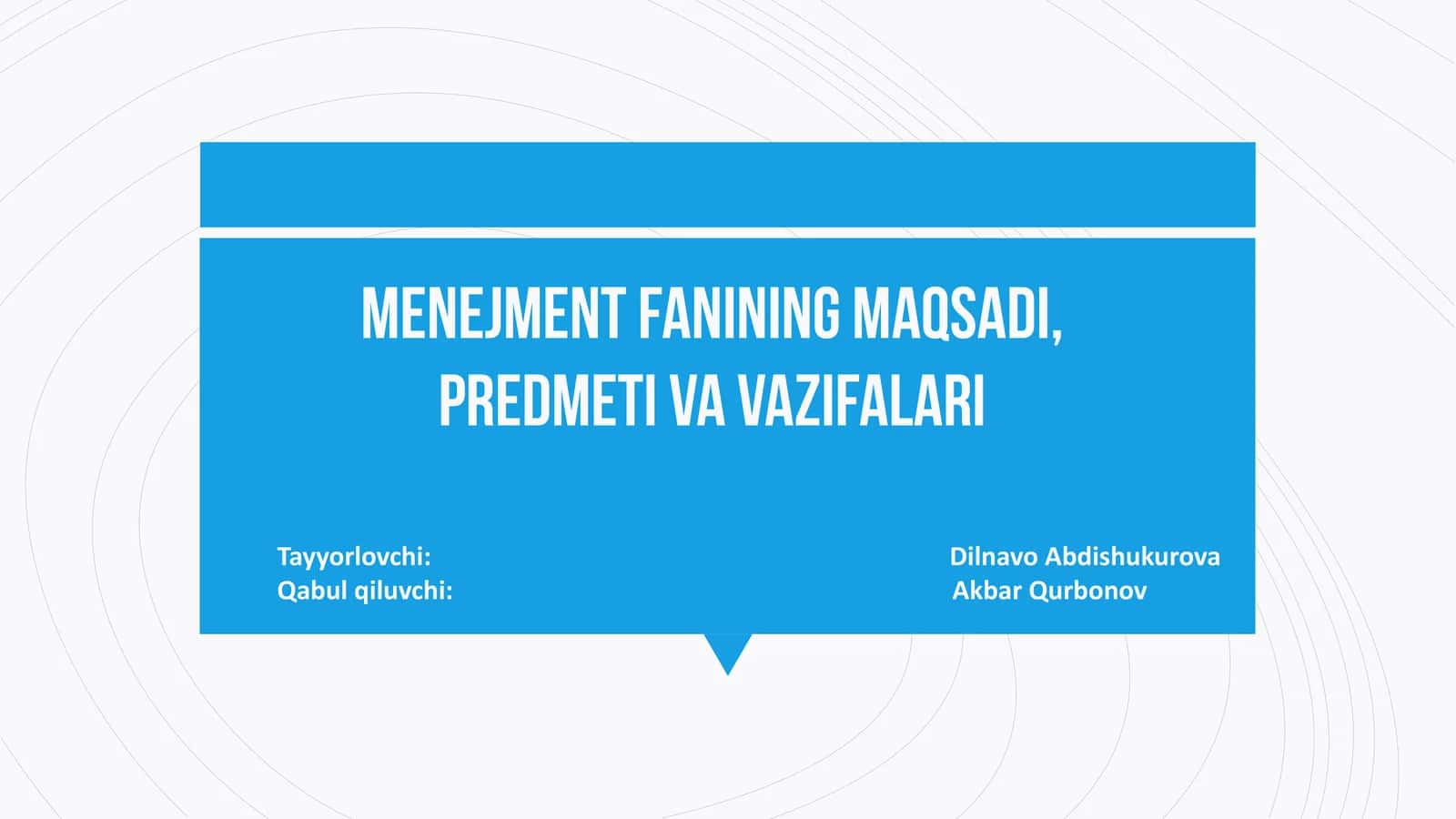 Menejment fanining maqsadi,predmeti va vazifalari