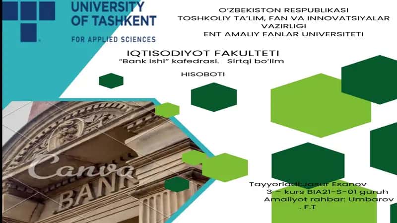 Banklarda Depozit operatsiyalarni tashkil qilish