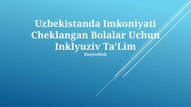 Inklyuziv Ta'lim O'quv Qitobnomasi