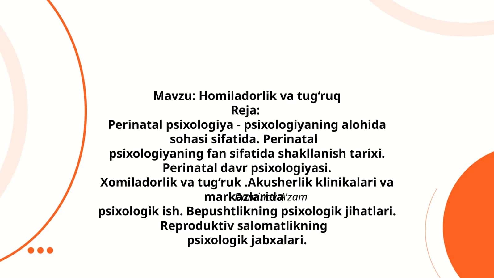 Homiladorlik va tug‘ruq