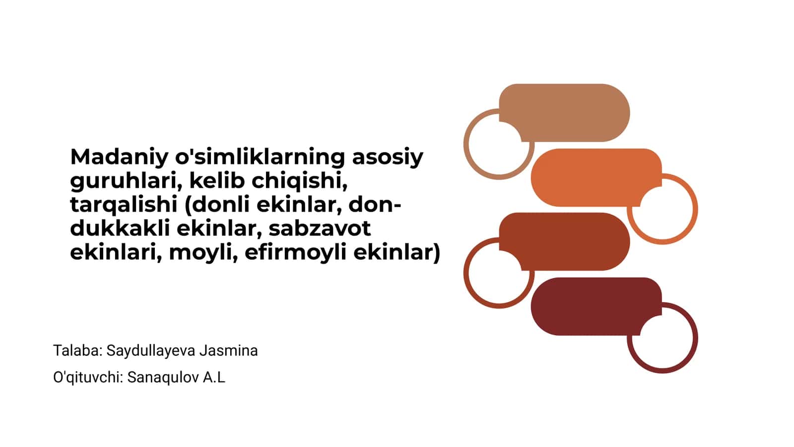 Madaniy o'simliklarning asosiy guruhlari