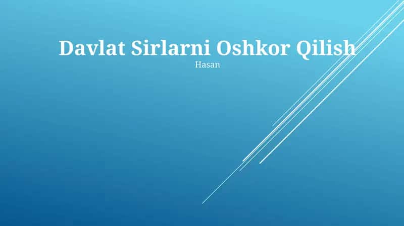 Davlat Sirlarni Oshkor Qilish