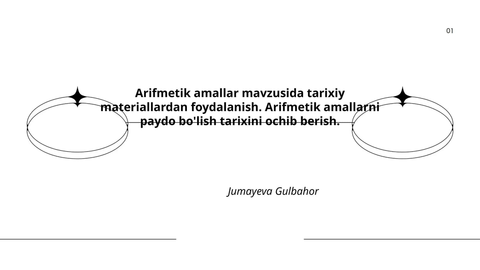 Arifmetik amallar mavzusida tarixiy materiallar
