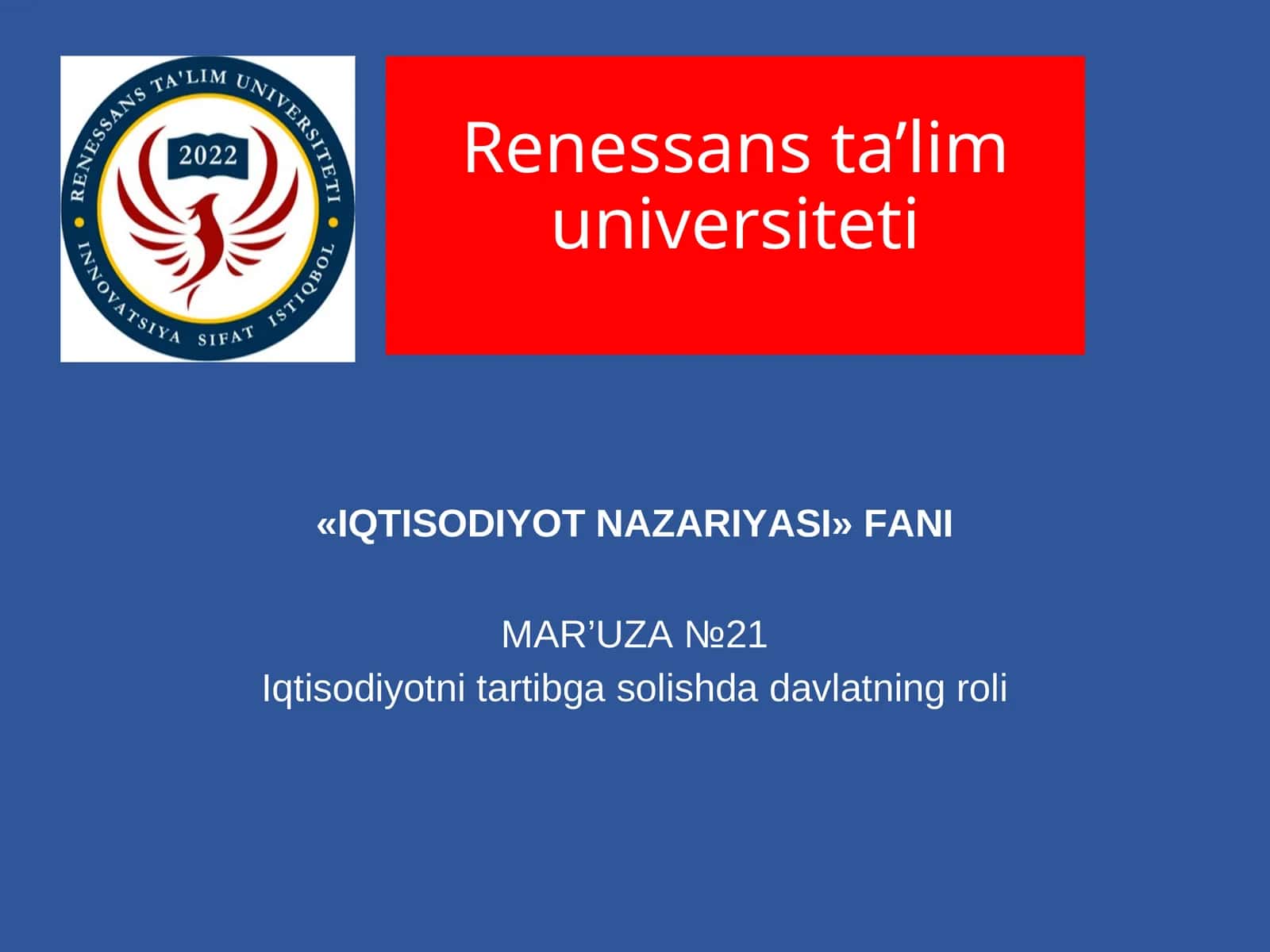 IQTISODIYOT NАZАRIYАSI