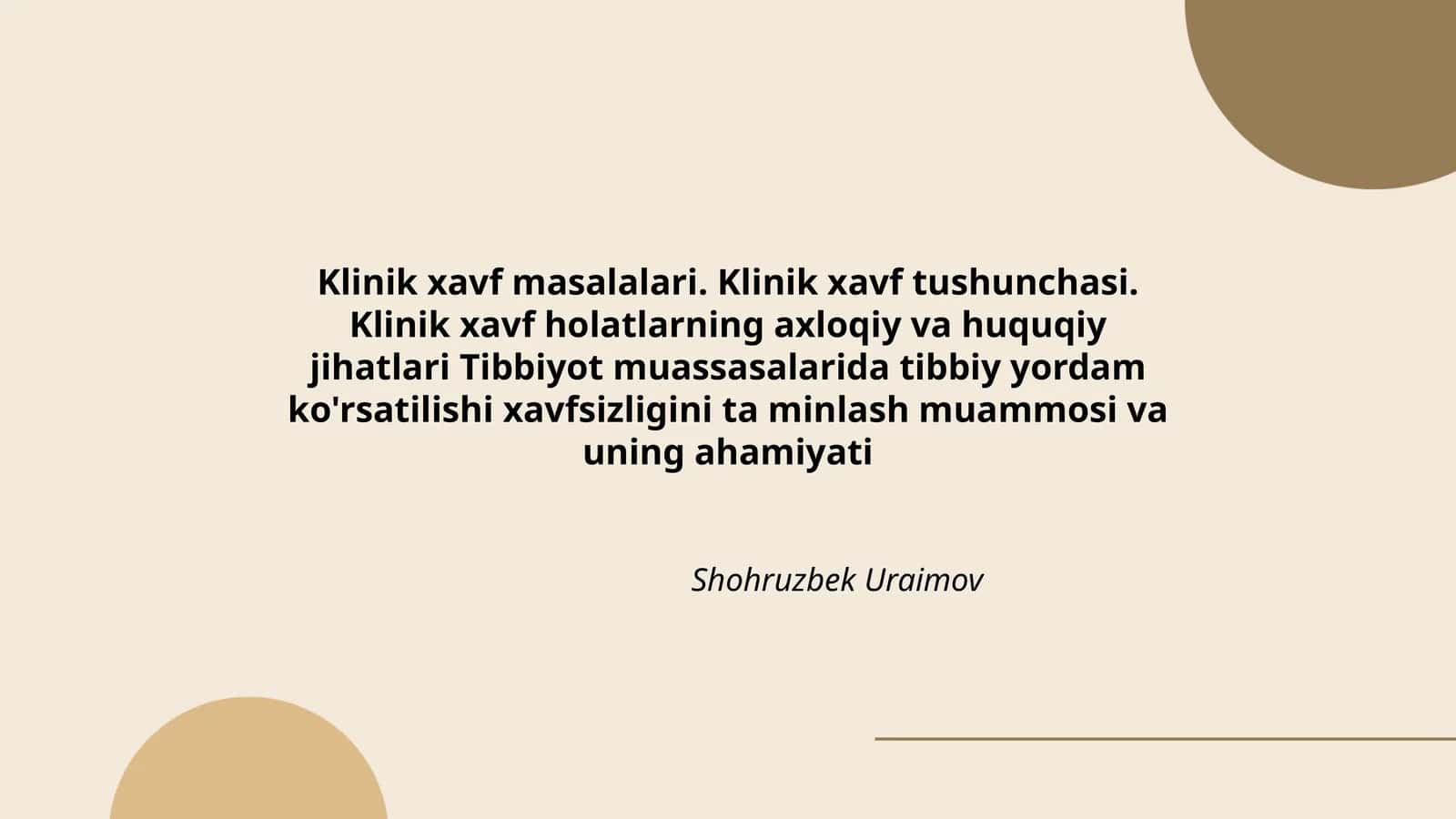 Klinik xavf masalalari