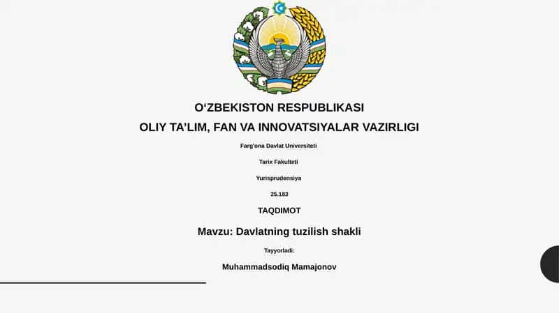 Davlatning tuzilish shakli