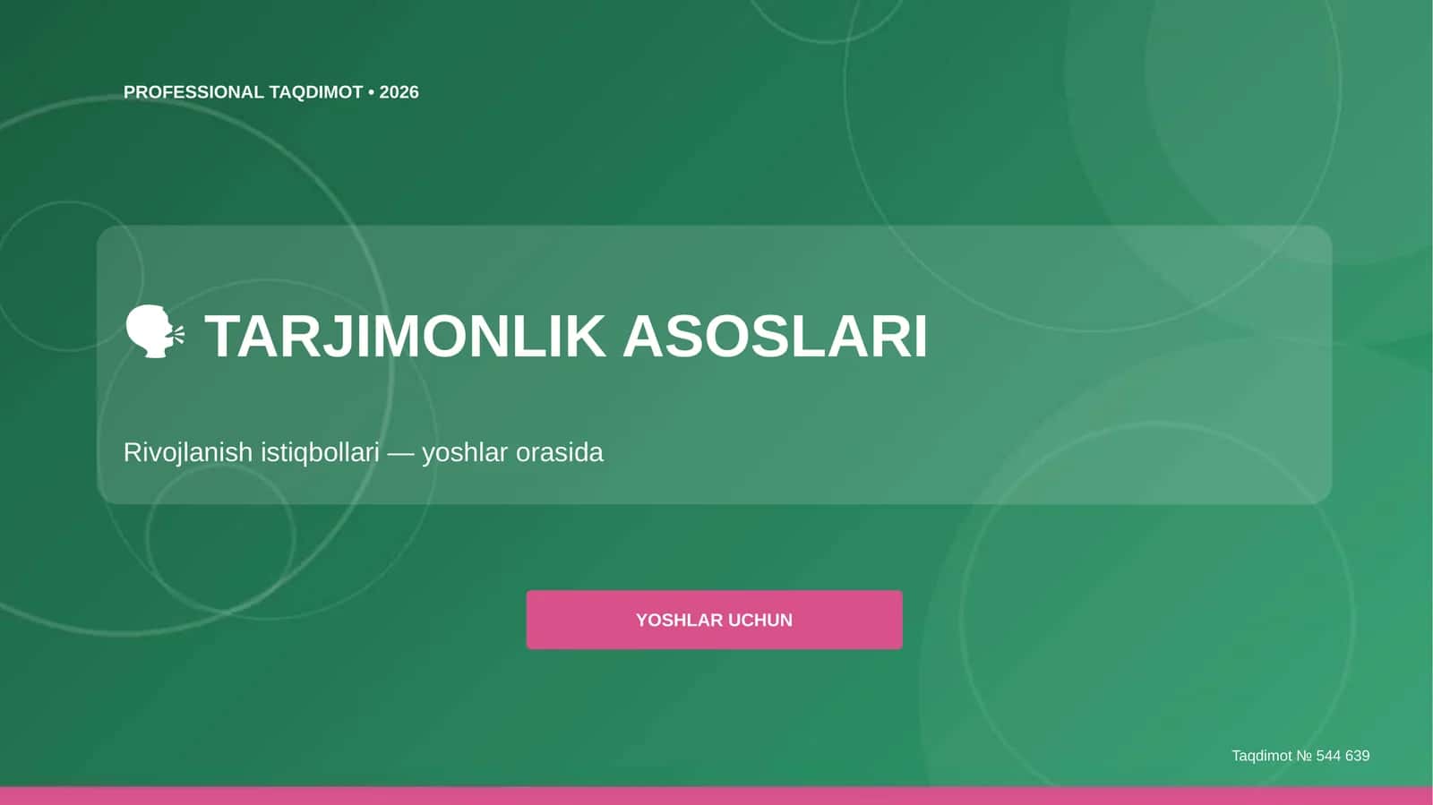 TARJIMONLIK ASOSLARI