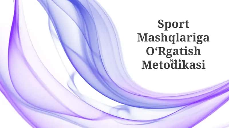 Sport Mashqlariga OʻRgatish Metodikasi