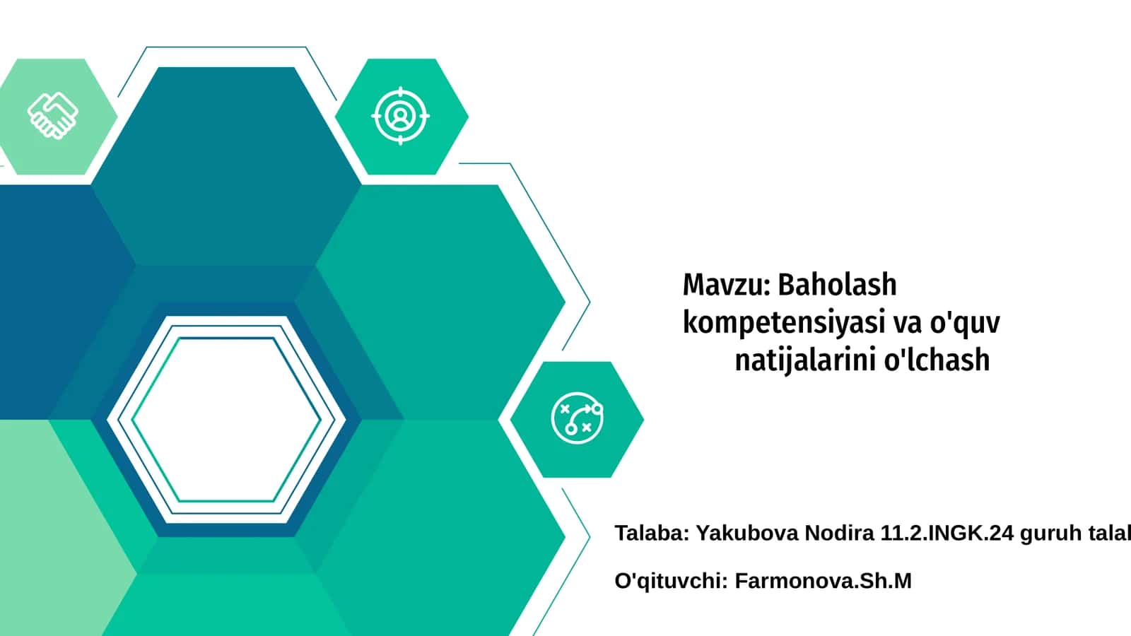 Baholash kompetensiyasi va o'quv natijalarini o'lchash