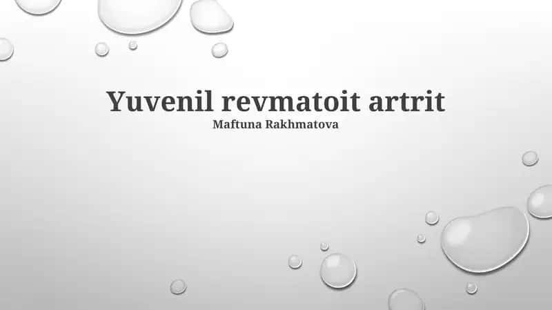 Yuvenil revmatoit artrit