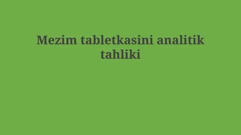 Mezim tabletkasi