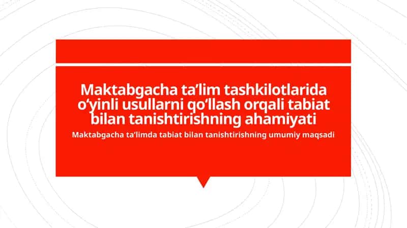Tabiat bilan tanishtirish