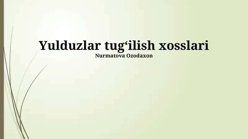 Yulduzlar tugʻilish xosslari