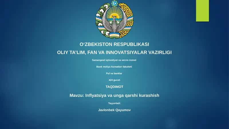 Inflyatsiya va unga qarshi kurashish