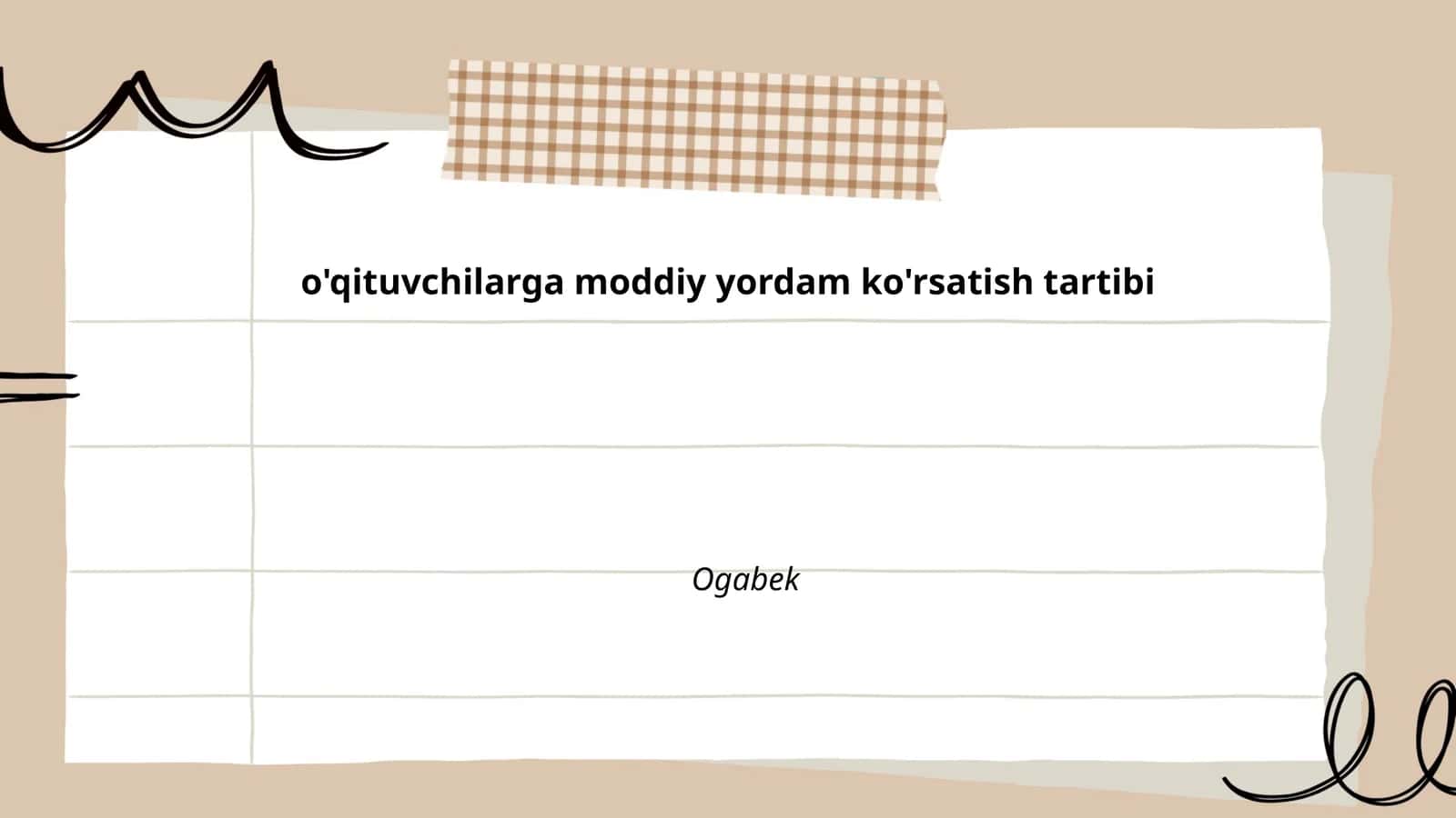 Moddiy yordam ko'rsatish tartibi