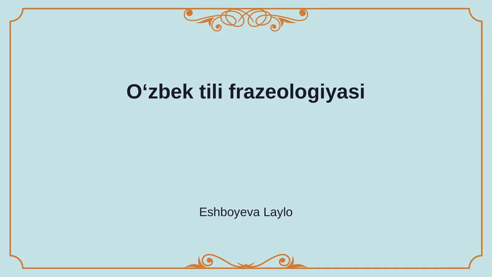Oʻzbek tili frazeologiyasi