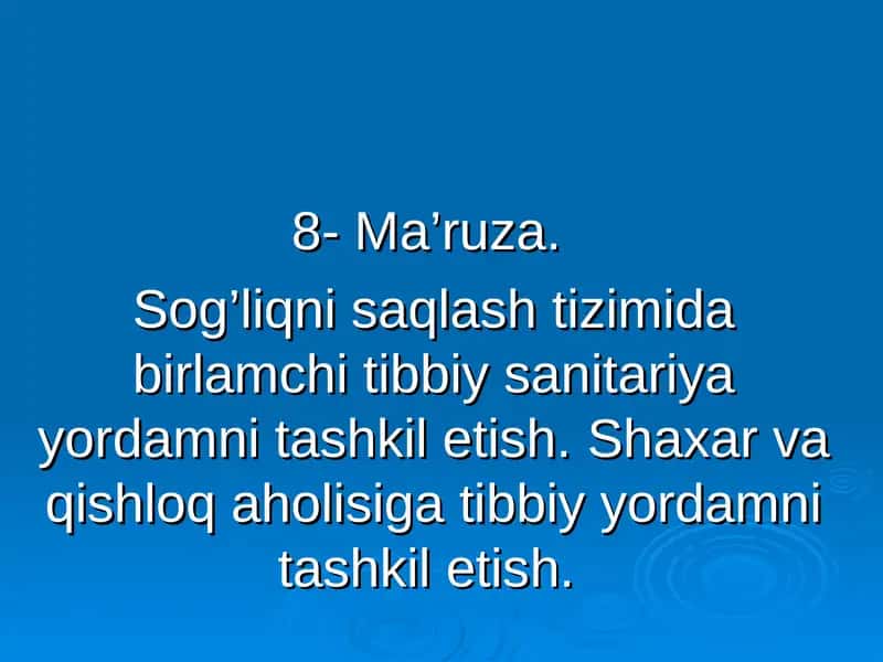 Salomatlikni muhofazalash