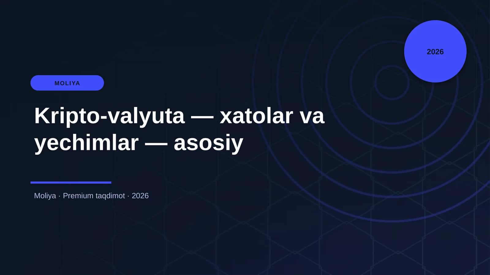 Kripto-valyuta — xatolar va yechimlar — asosiy