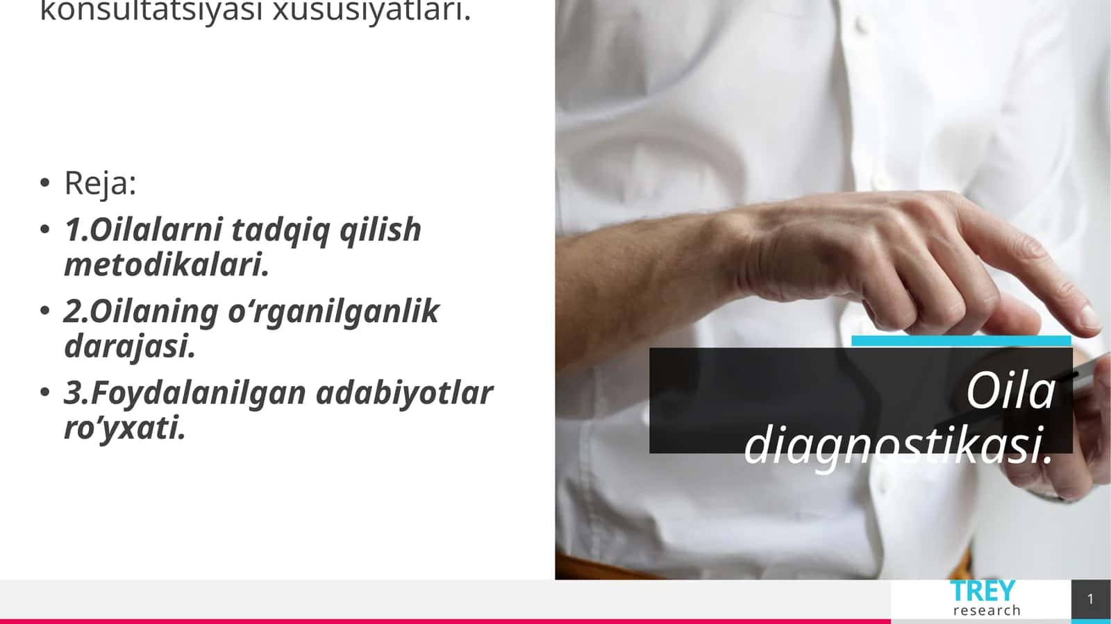 Oila diagnostikasi va konsultatsiyasi xususiyatlari