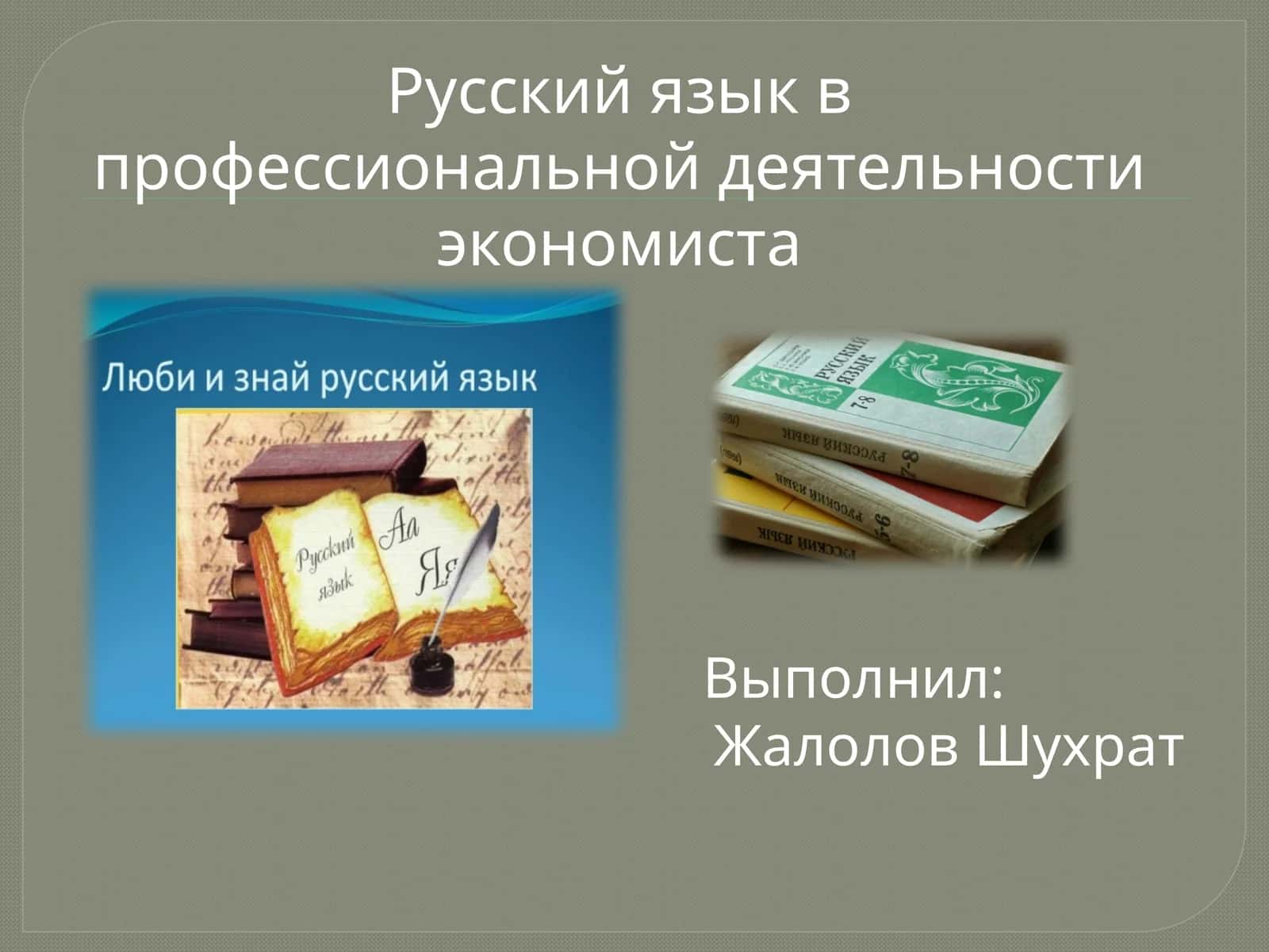Русский язык в профессиональной деятельности экономиста