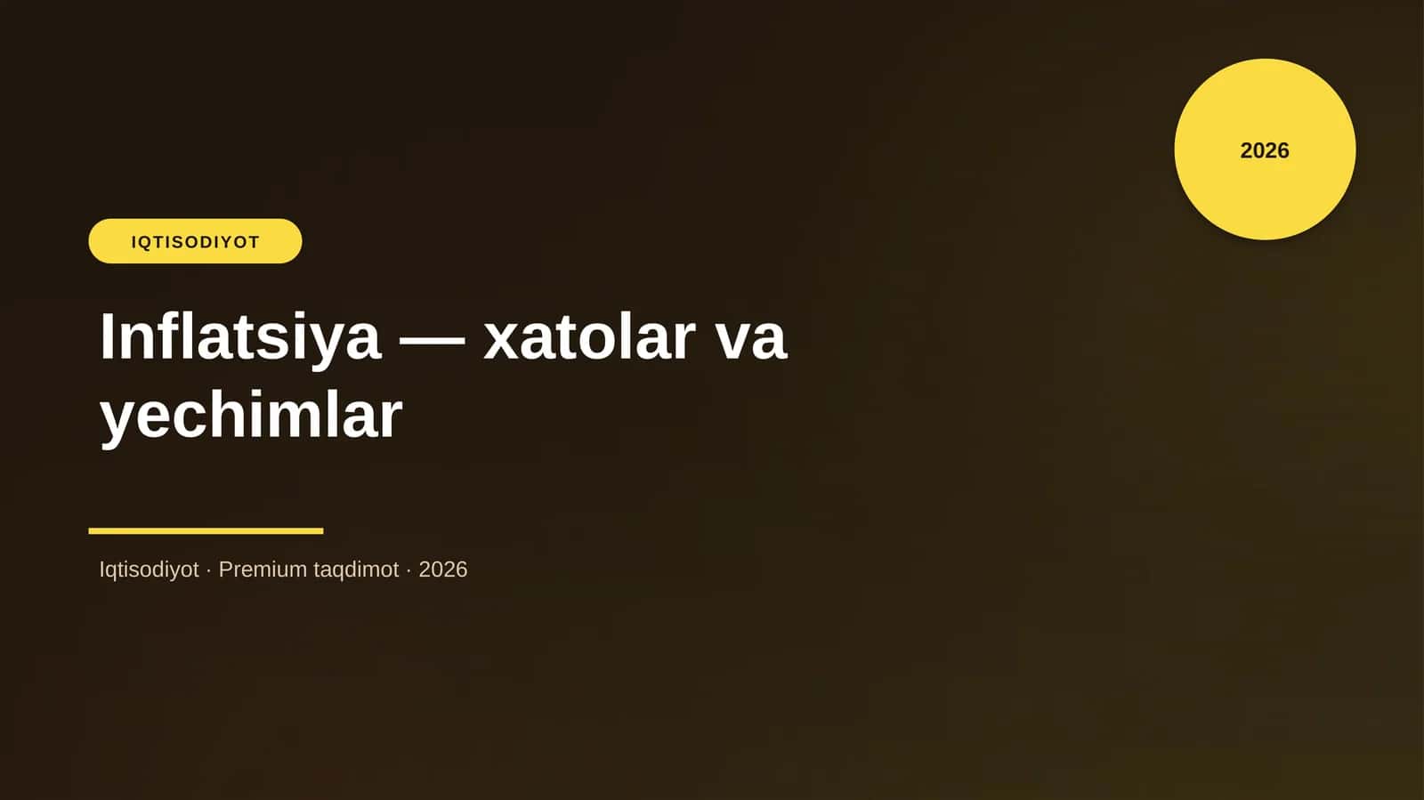 Inflatsiya — xatolar va yechimlar