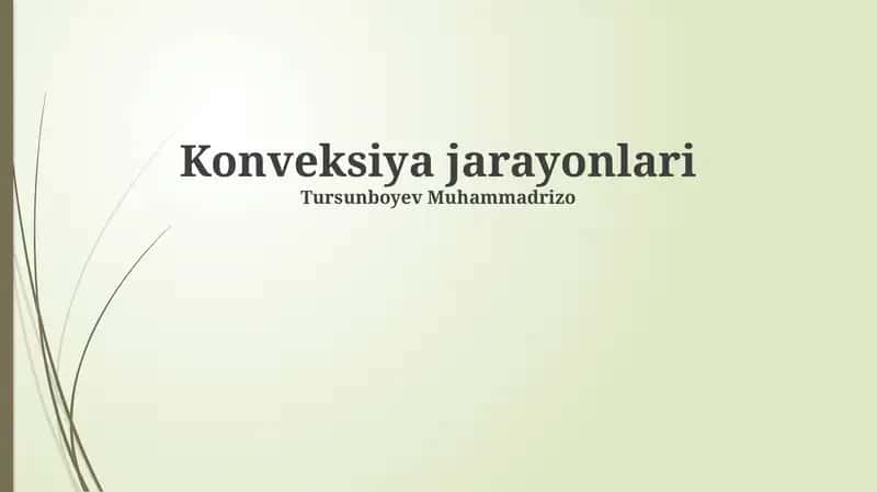 Konveksiya jarayonlari