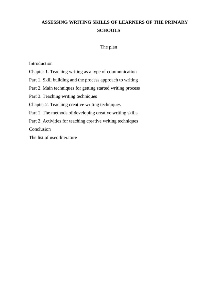 Teaching Writing Skills for Primary Schools
